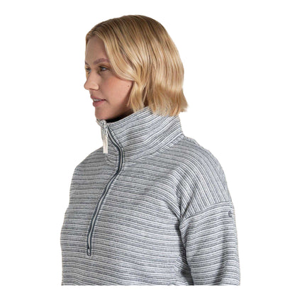 Storm Grey - Side - Craghoppers Womens-Ladies Daisy Striped Long-Sleeved Sweatshirt