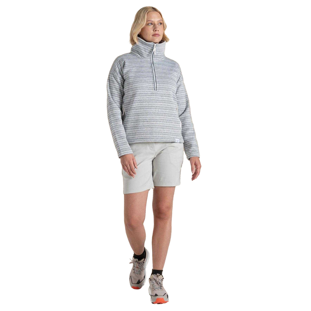 Storm Grey - Pack Shot - Craghoppers Womens-Ladies Daisy Striped Long-Sleeved Sweatshirt