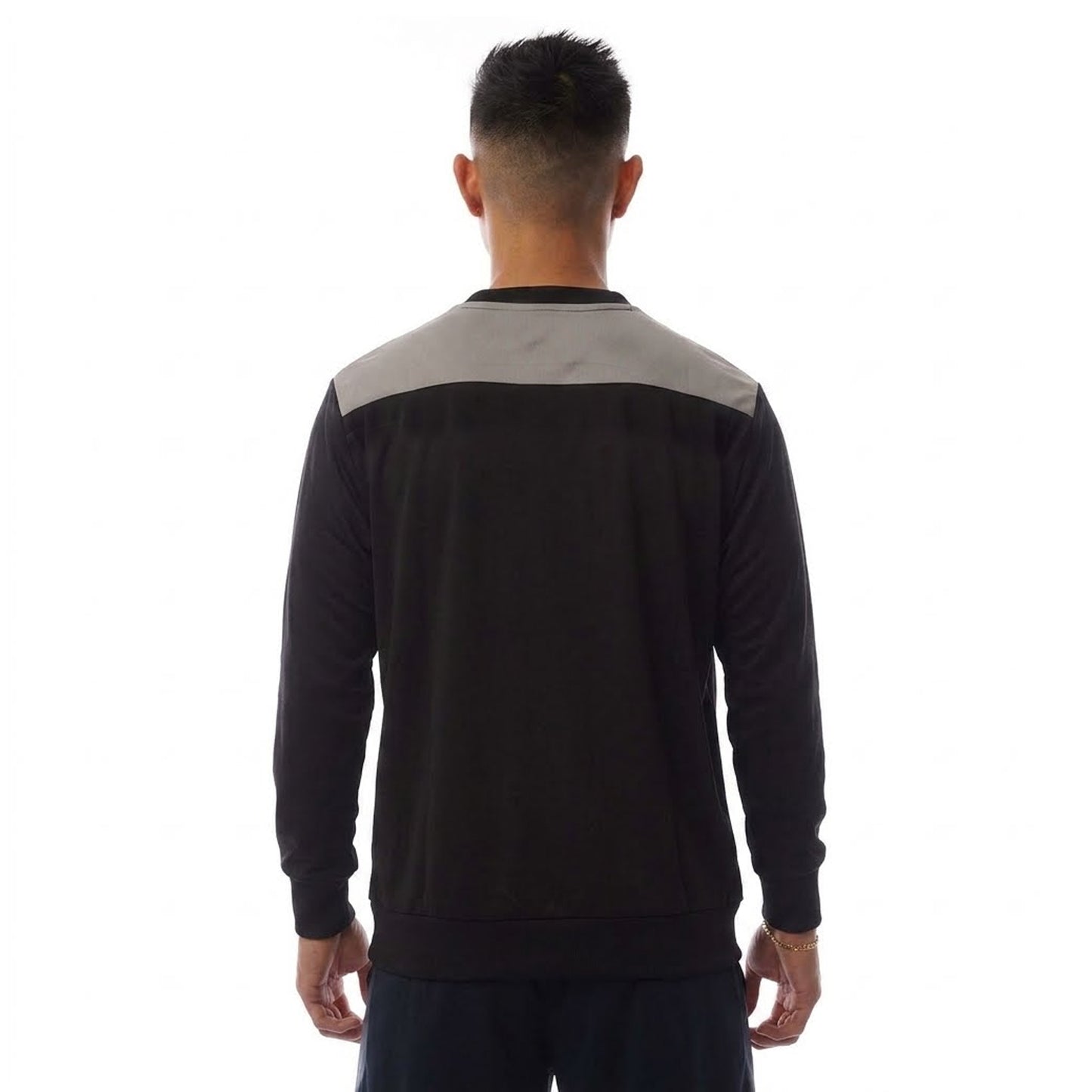 Black-Charcoal - Back - Sondico Mens Precision Striped Long-Sleeved Sweatshirt