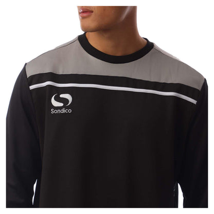 Black-Charcoal - Side - Sondico Mens Precision Striped Long-Sleeved Sweatshirt