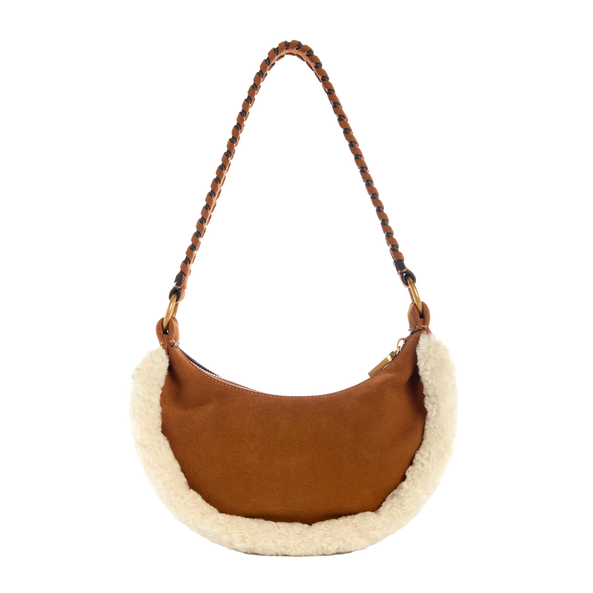 Cognac - Back - Guess Womens-Ladies Amita Logo Leather Hobo Bag
