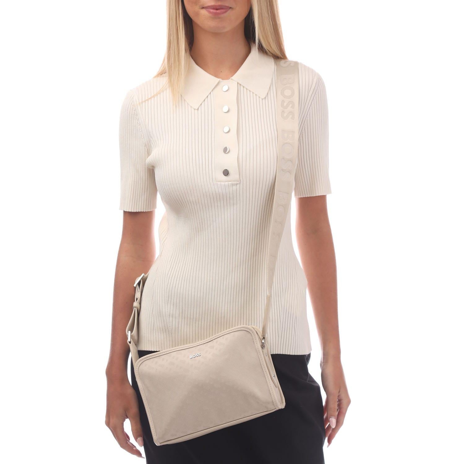 Beige - Front - Boss Sandy Crossbody Bag