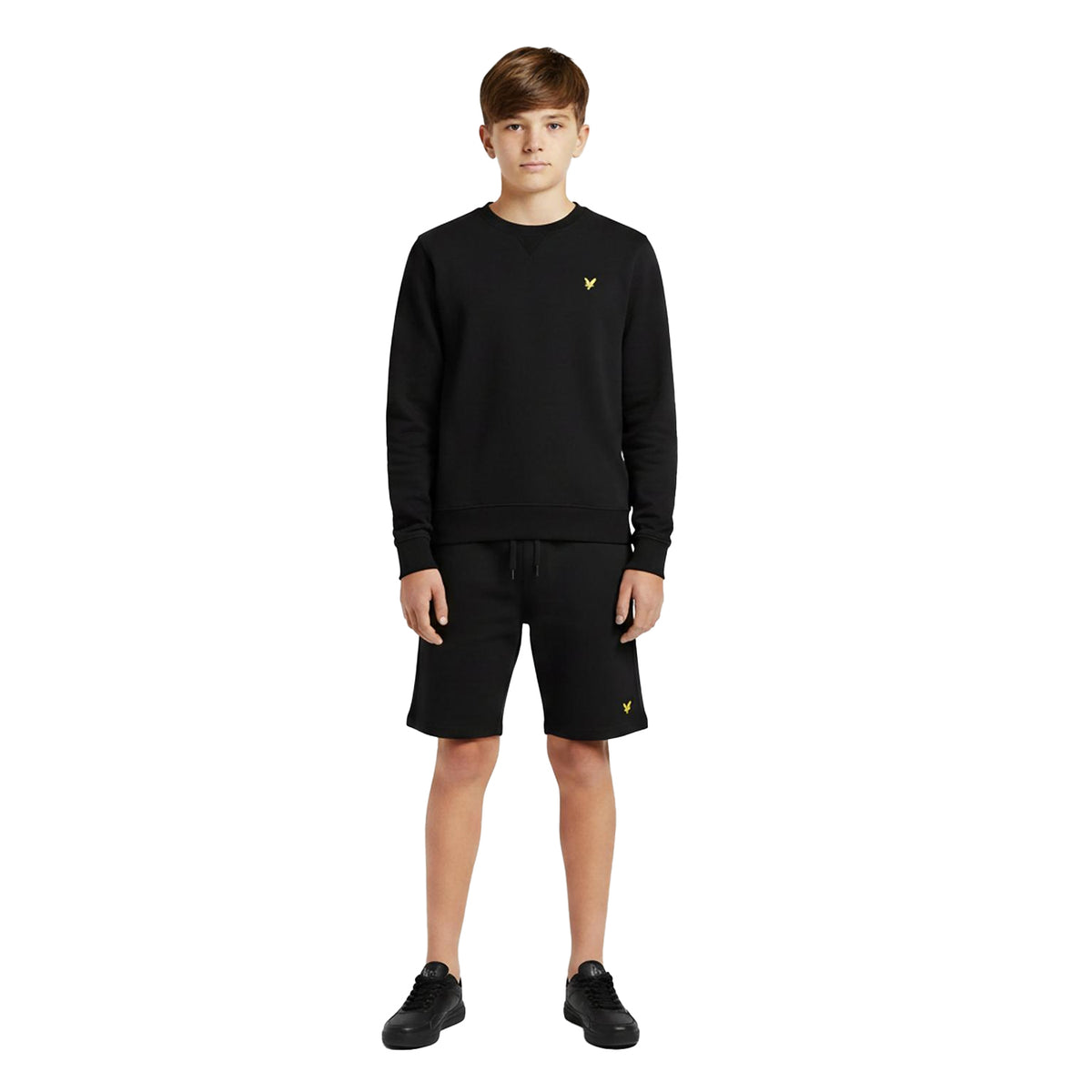 Jet Black - Side - Lyle & Scott Childrens-Kids Crew Neck Sweatshirt