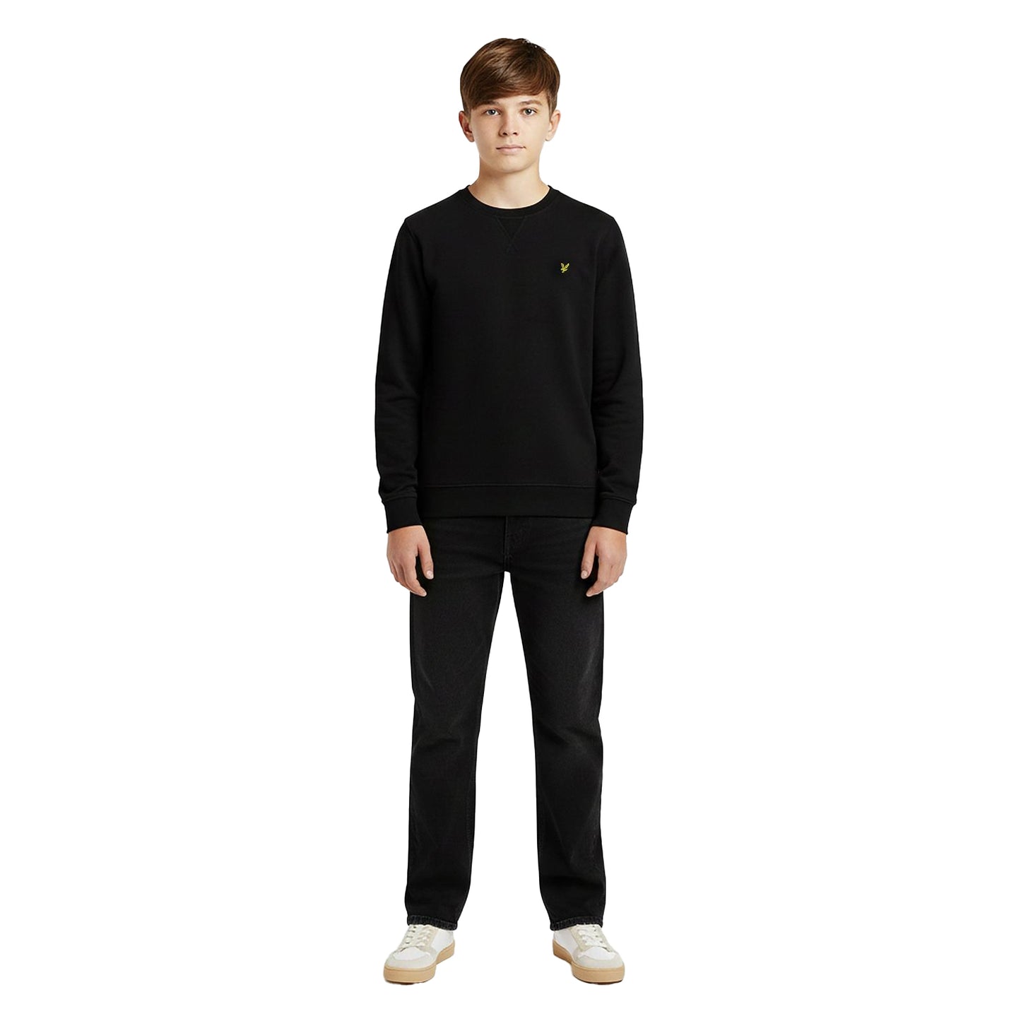 Dark Navy - Side - Lyle & Scott Childrens-Kids Crew Neck Sweatshirt
