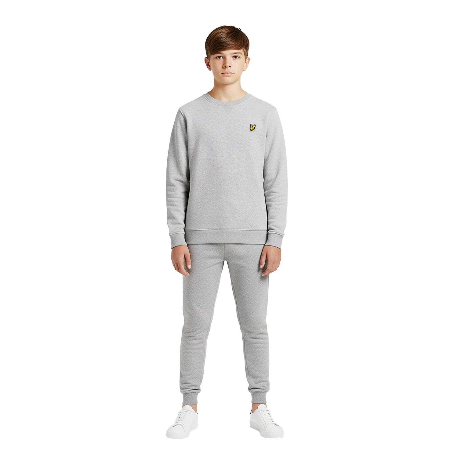 Grey Marl - Side - Lyle & Scott Childrens-Kids Crew Neck Sweatshirt