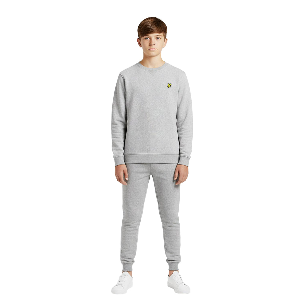 Grey Marl - Side - Lyle & Scott Childrens-Kids Crew Neck Sweatshirt