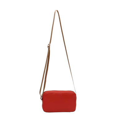 Cranberry - Front - Firetrap Logo Leather Crossbody Bag