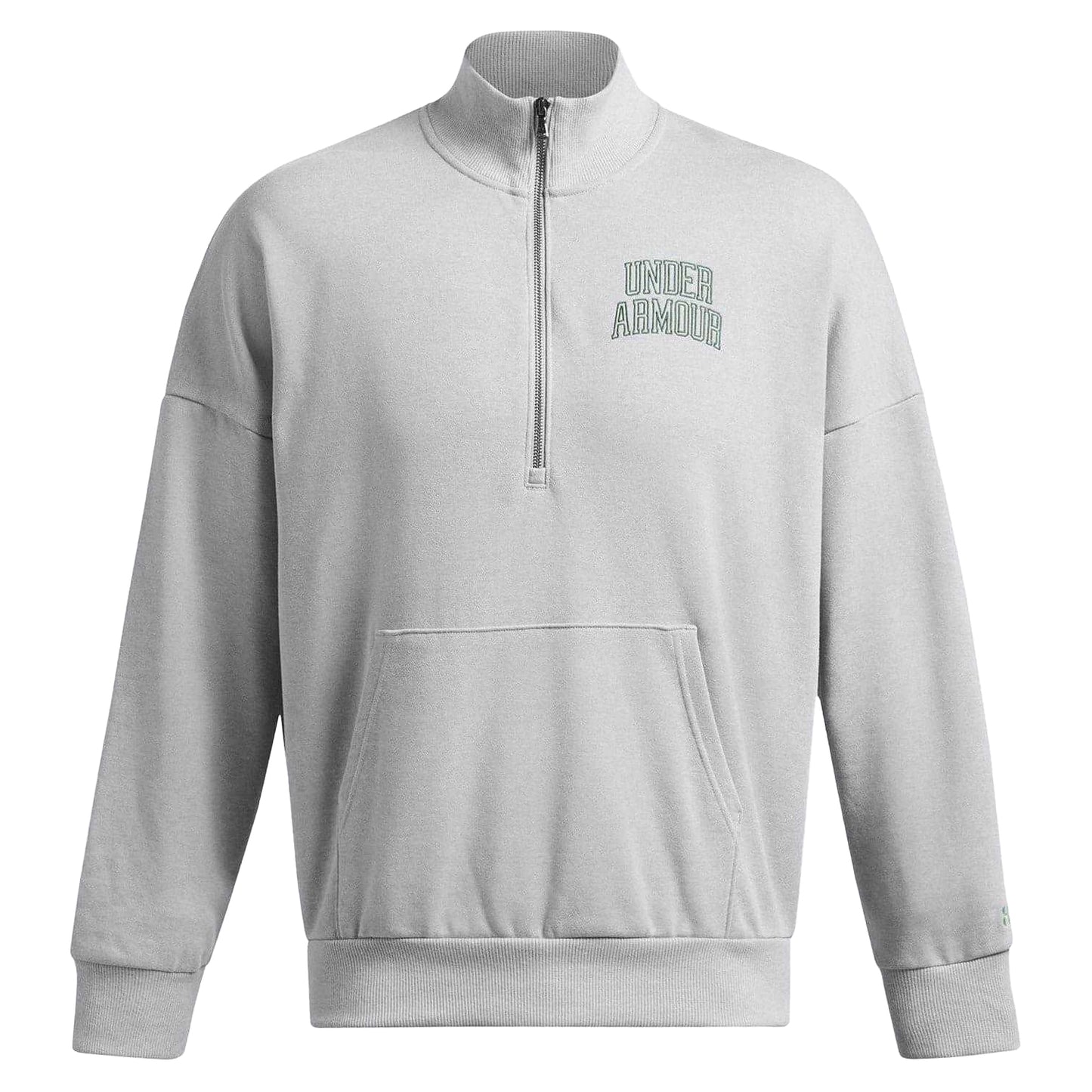 Grey - Front - Under Armour Mens Icon Quarter Zip Relaxed Fit Sweatshirt