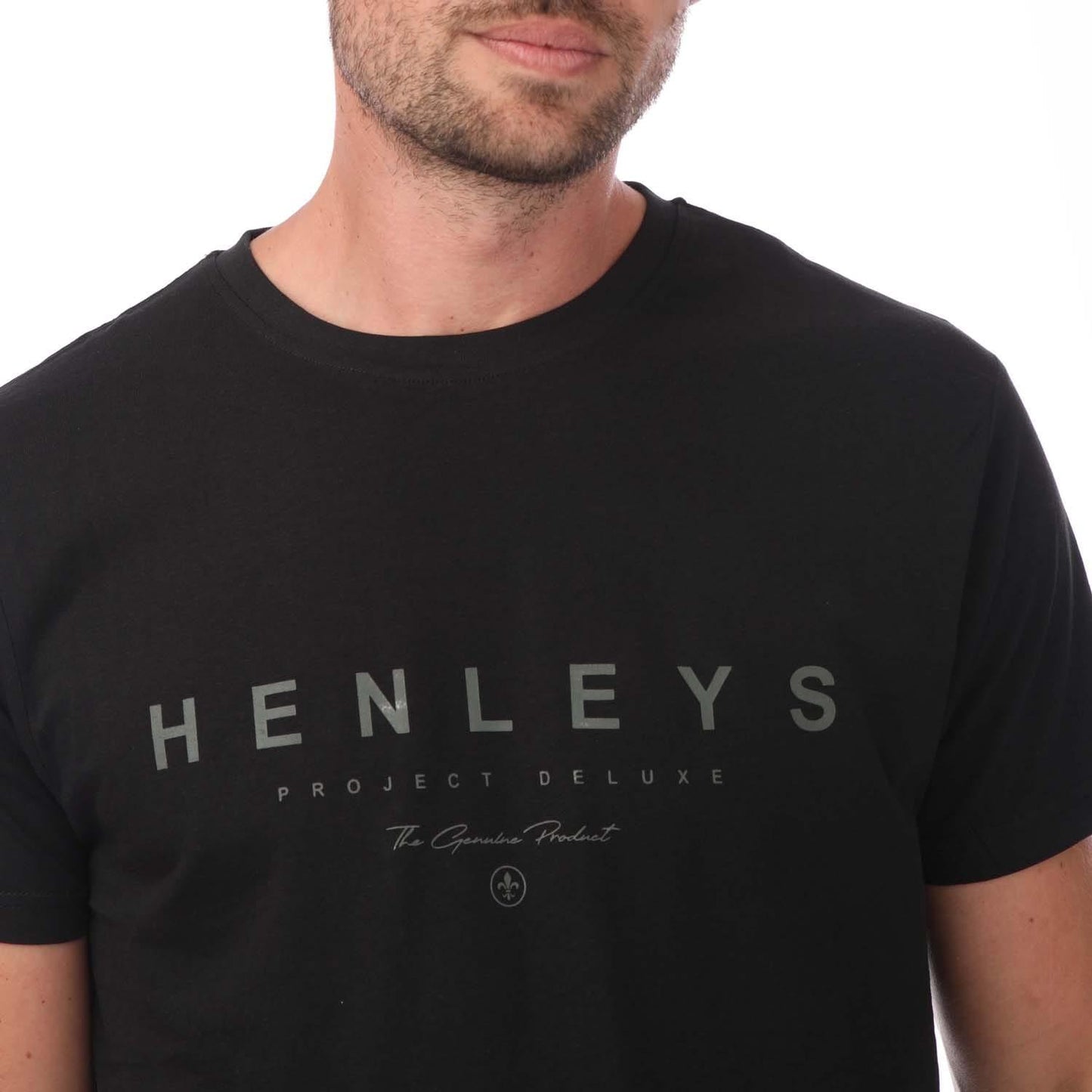 Black-White-Khaki - Side - Henleys Mens Hentree T-Shirt (Pack of 3)