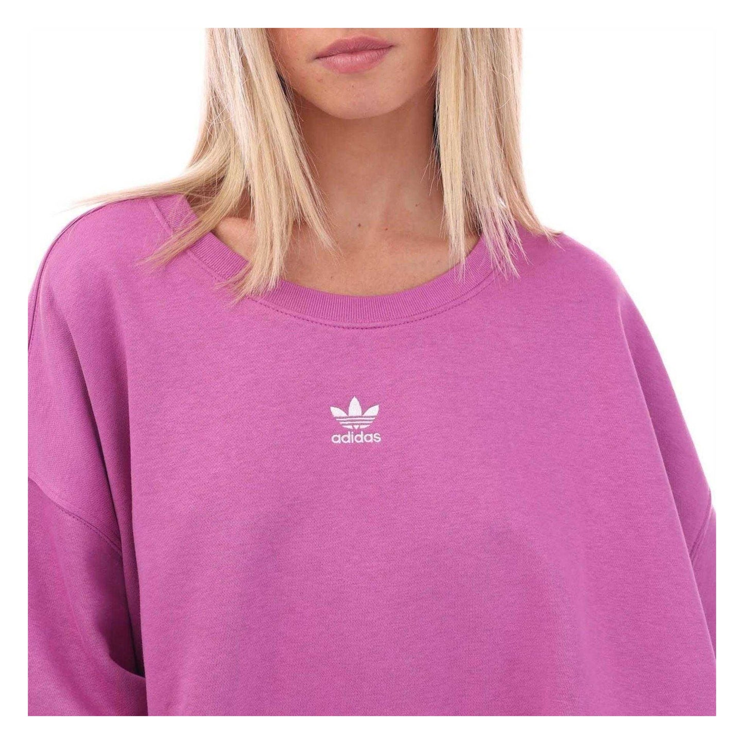 Lilac - Side - Adidas Womens-Ladies Essentials Sweatshirt