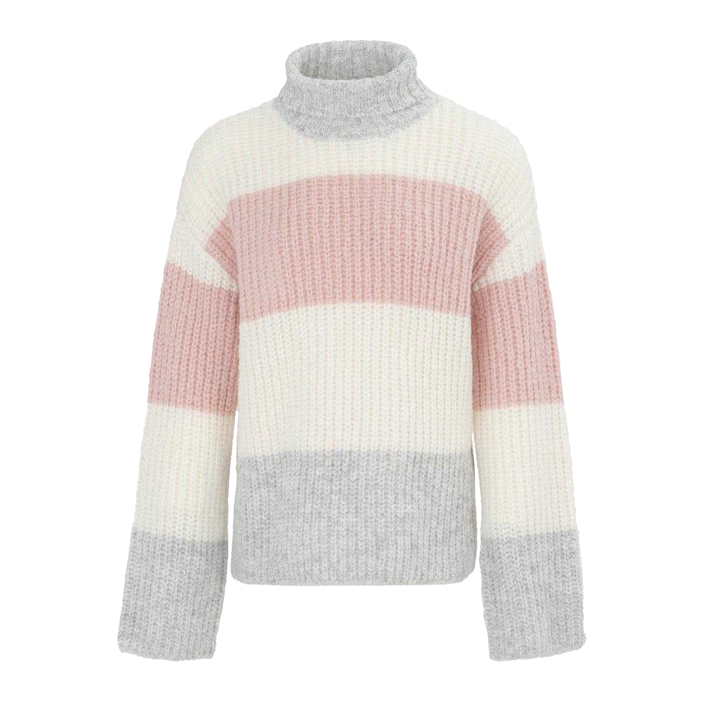 Multicoloured - Front - Miso Womens-Ladies Striped Ribbed Jumper