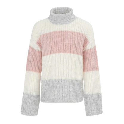Multicoloured - Front - Miso Womens-Ladies Striped Ribbed Jumper