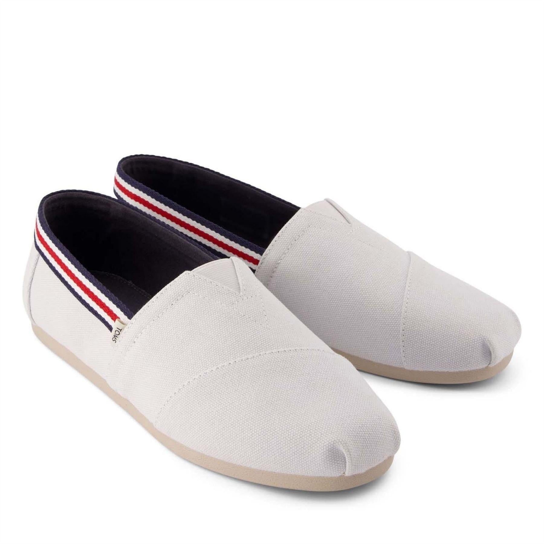 Light Grey - Close up - Toms Mens Classic Canvas Summer Flat Shoes