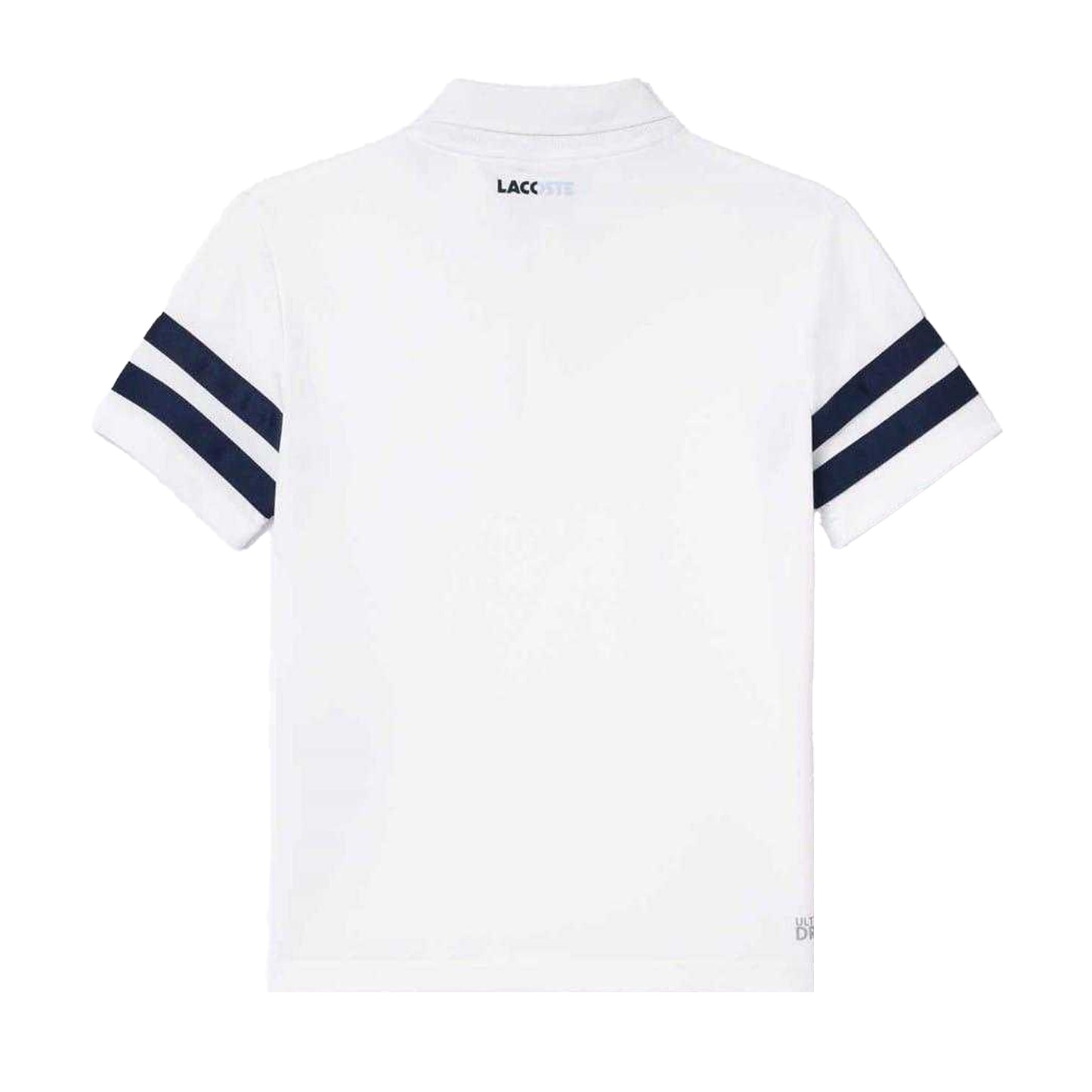 White-Navy - Back - Lacoste Childrens-Kids Striped Polo Shirt