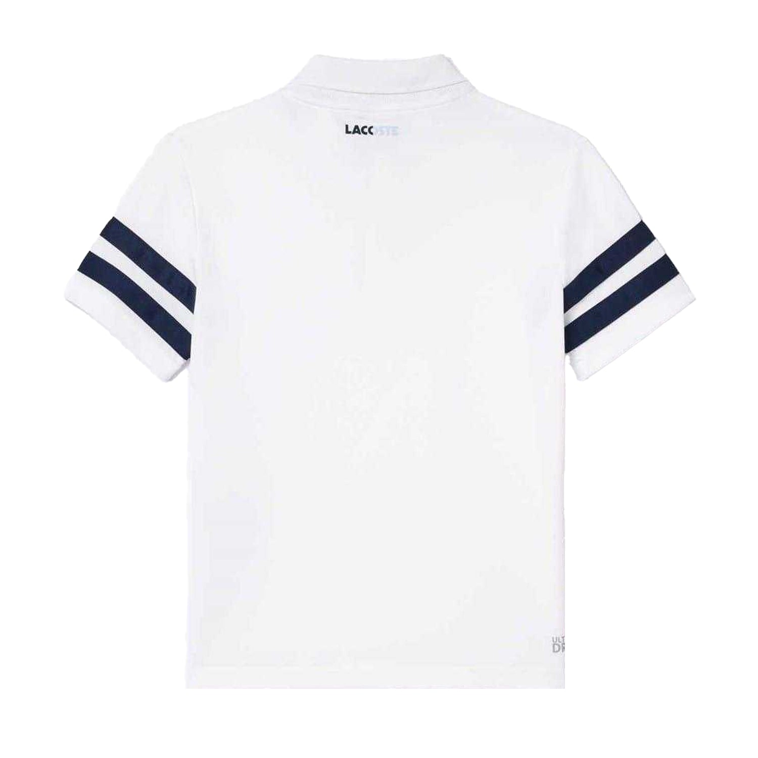 White-Navy - Back - Lacoste Childrens-Kids Striped Polo Shirt