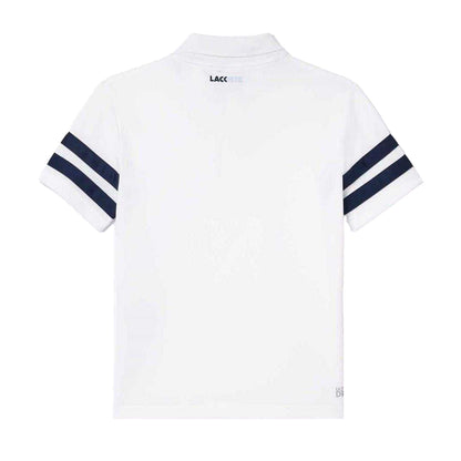 White-Navy - Back - Lacoste Childrens-Kids Striped Polo Shirt