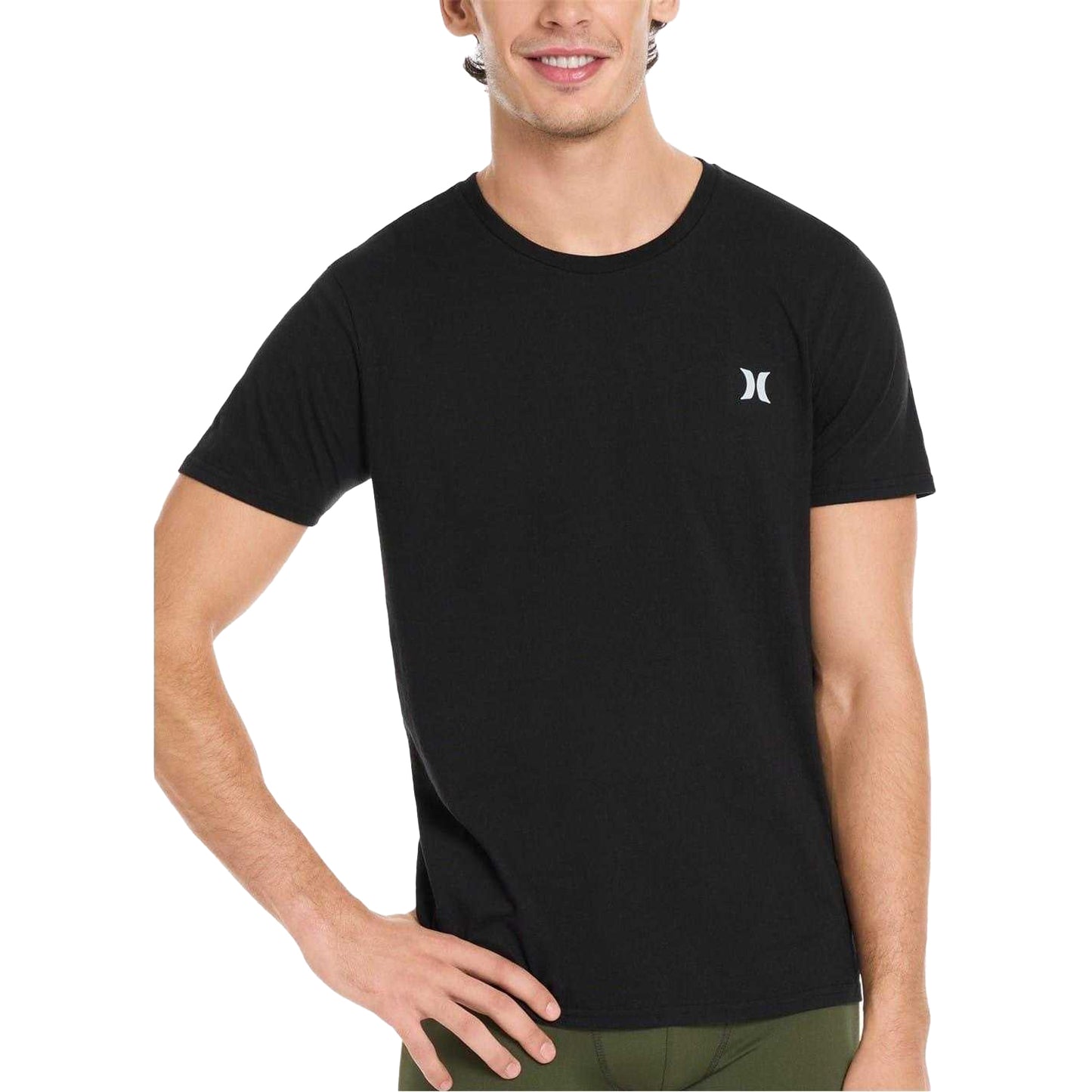 Black-Grey - Side - Hurley Mens Logo Regular T-Shirt (Pack of 2)