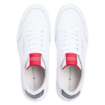 White - Side - Tommy Hilfiger Mens Basket Core Lt Leather Trainers
