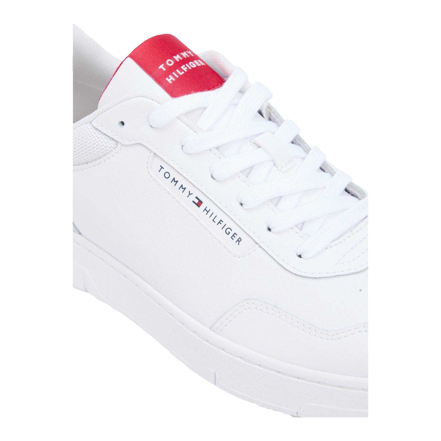 White - Lifestyle - Tommy Hilfiger Mens Basket Core Lt Leather Trainers