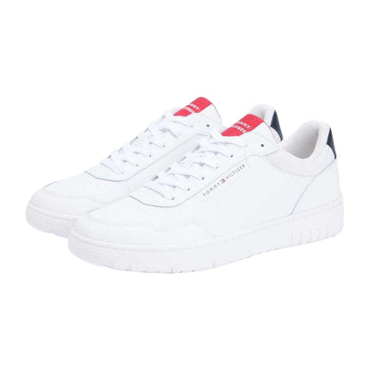 White - Pack Shot - Tommy Hilfiger Mens Basket Core Lt Leather Trainers