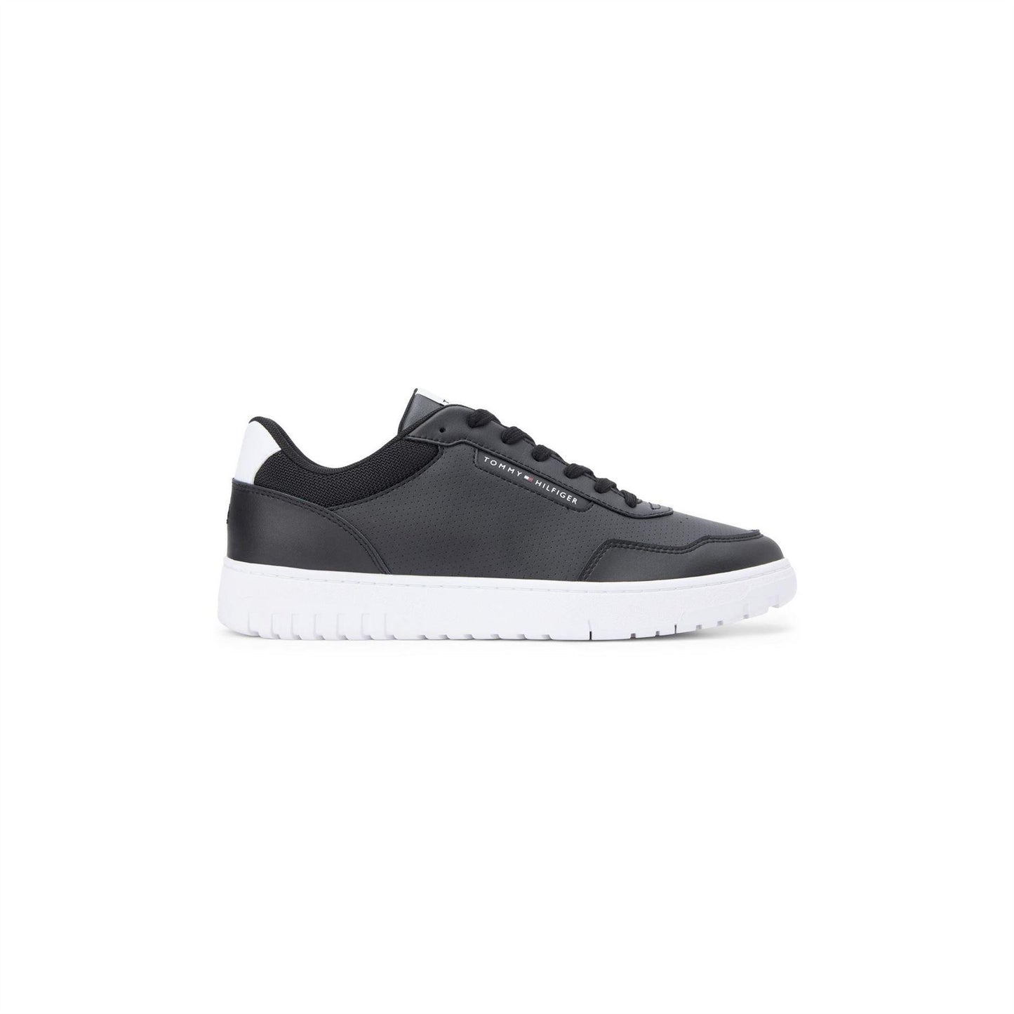 Black - Front - Tommy Hilfiger Mens Basket Core Lt Leather Trainers