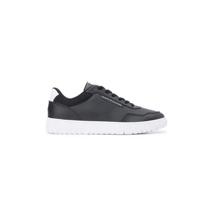 Black - Front - Tommy Hilfiger Mens Basket Core Lt Leather Trainers