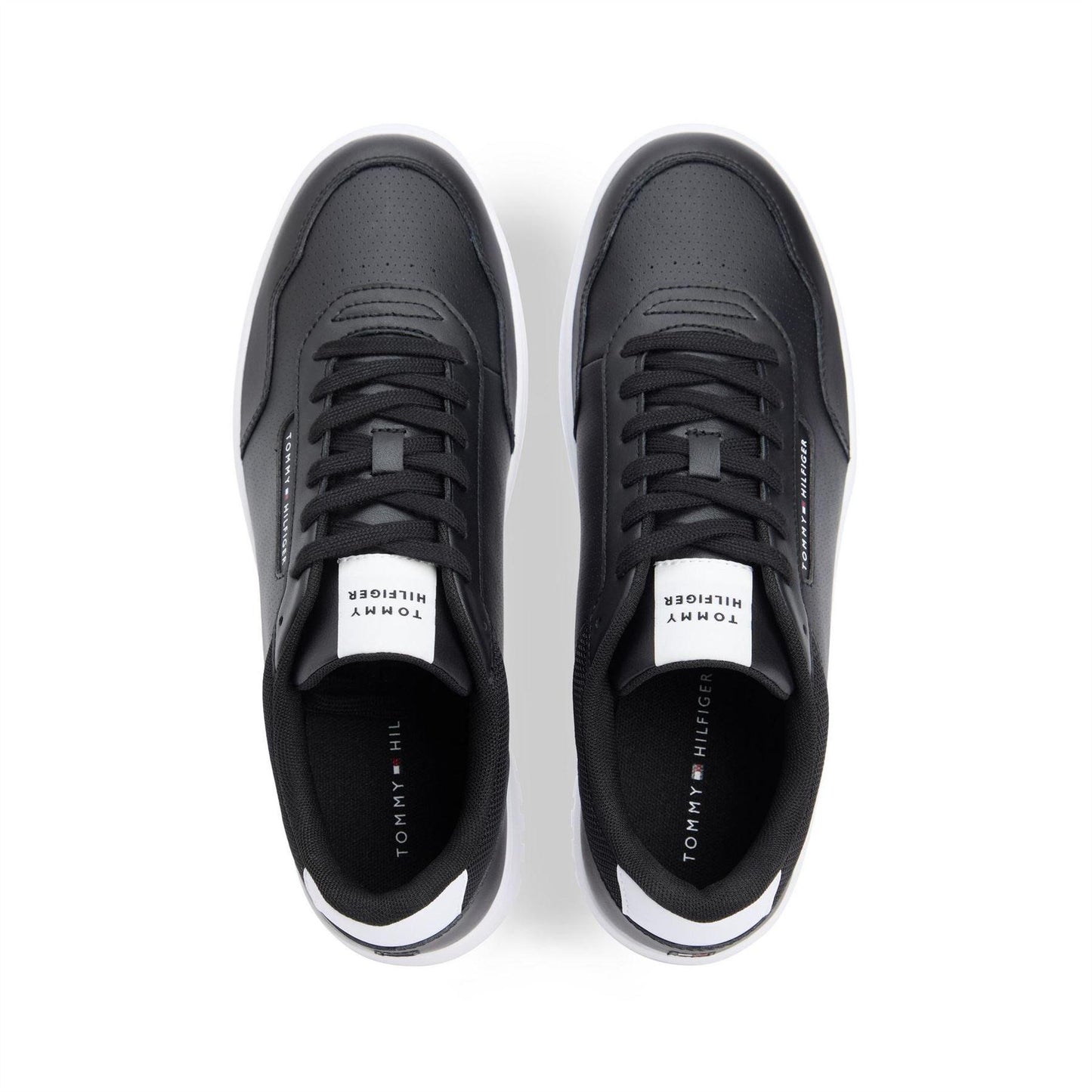 Black - Side - Tommy Hilfiger Mens Basket Core Lt Leather Trainers