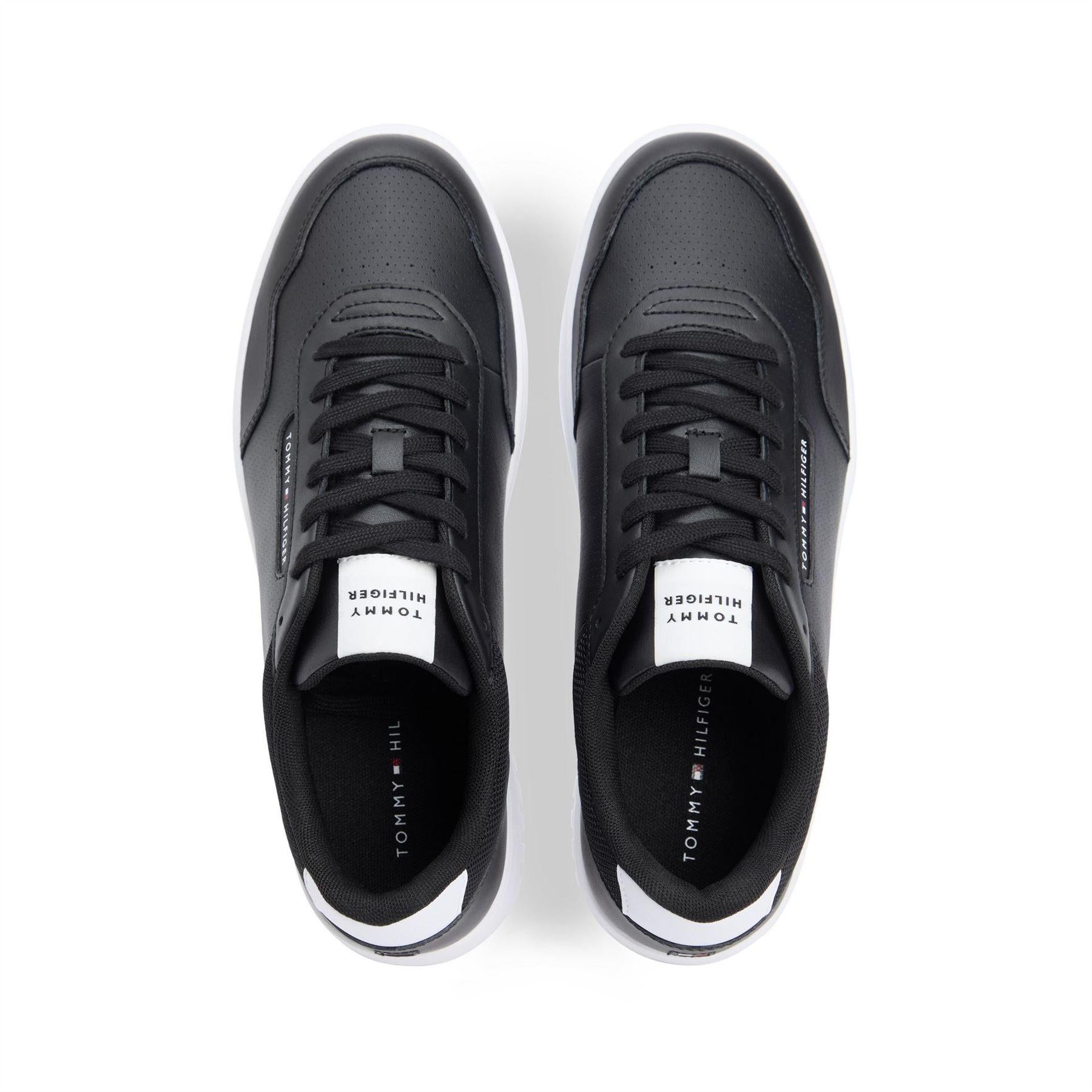 Black - Side - Tommy Hilfiger Mens Basket Core Lt Leather Trainers