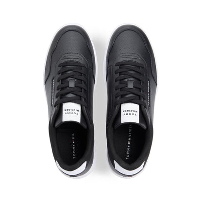 Black - Side - Tommy Hilfiger Mens Basket Core Lt Leather Trainers
