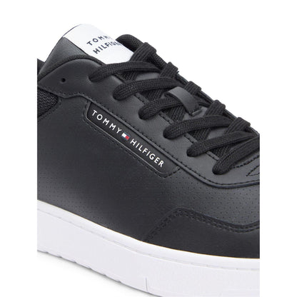 Black - Pack Shot - Tommy Hilfiger Mens Basket Core Lt Leather Trainers