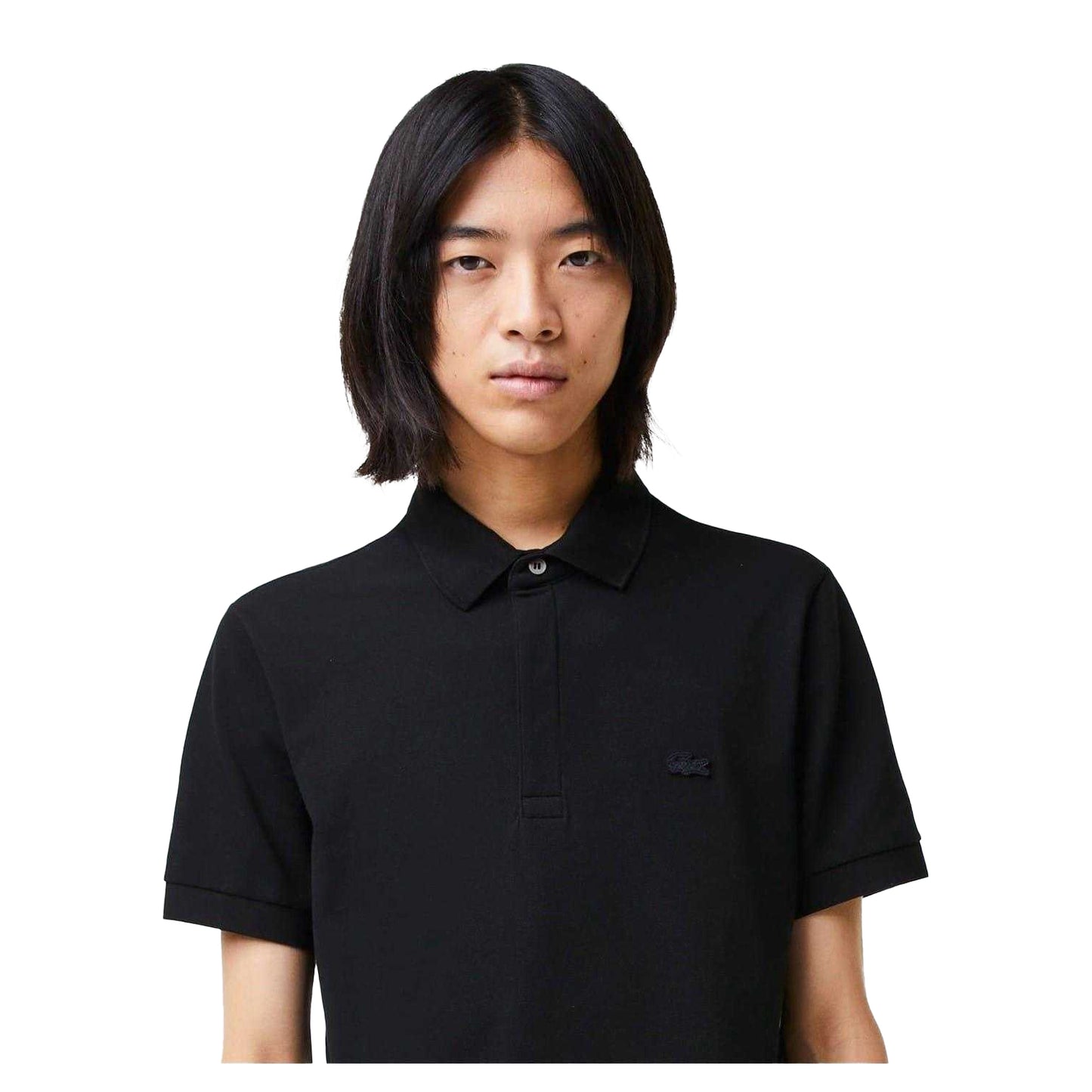 Black - Side - Lacoste Mens Paris Cotton Polo Shirt