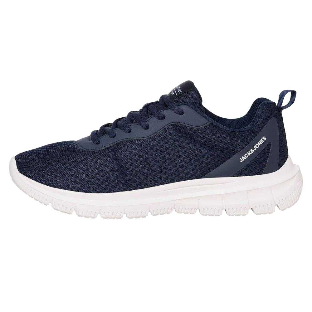 White - Front - Jack And Jones Mens Mesh Lace Up Trainers
