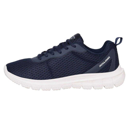 White - Front - Jack And Jones Mens Mesh Lace Up Trainers