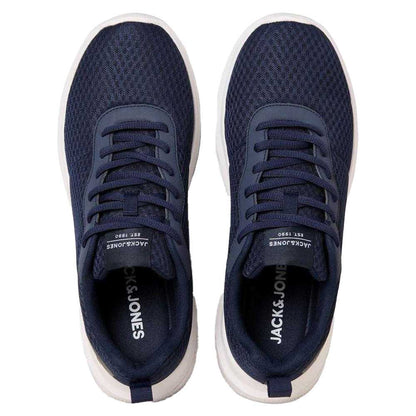 White - Back - Jack And Jones Mens Mesh Lace Up Trainers