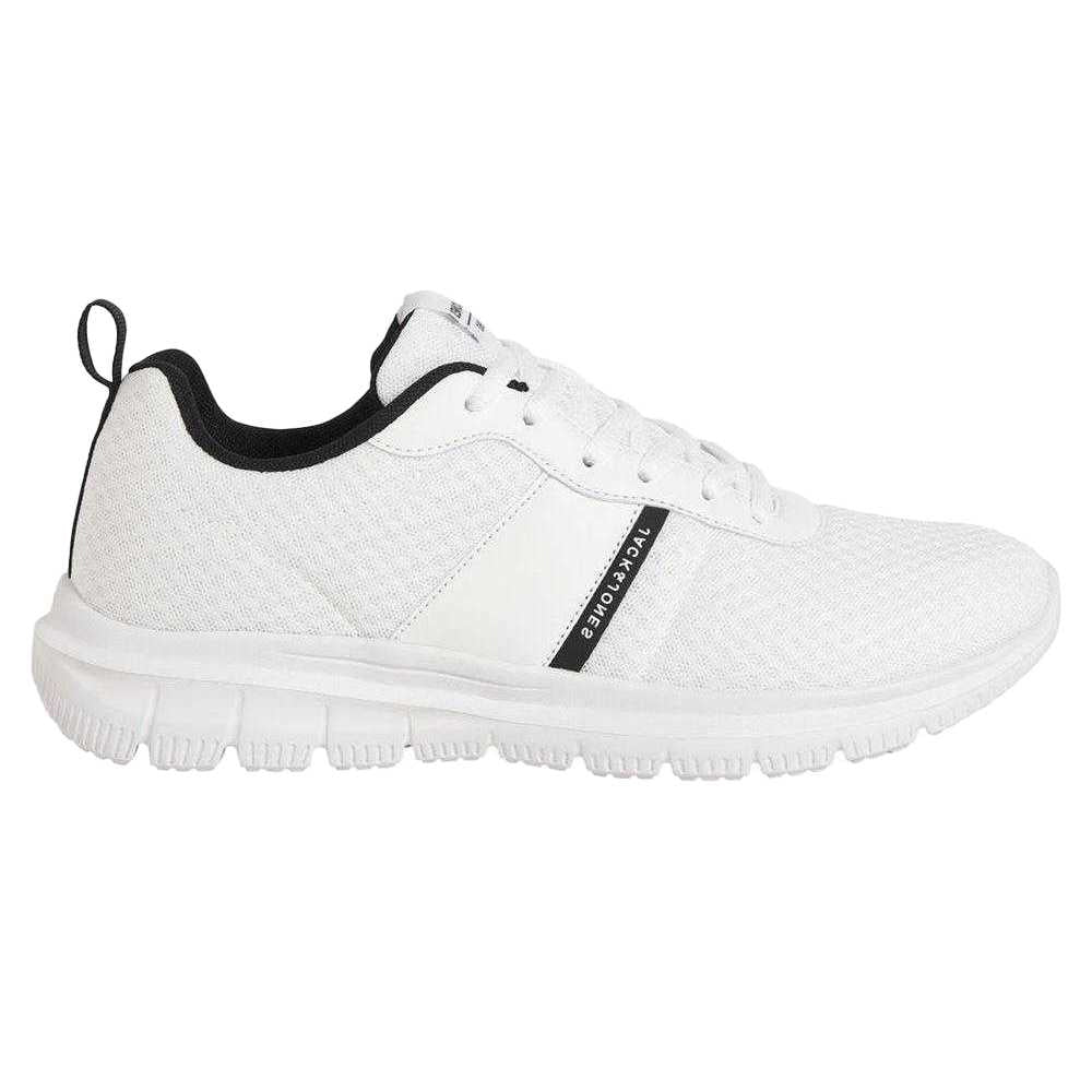 White - Pack Shot - Jack And Jones Mens Mesh Lace Up Trainers
