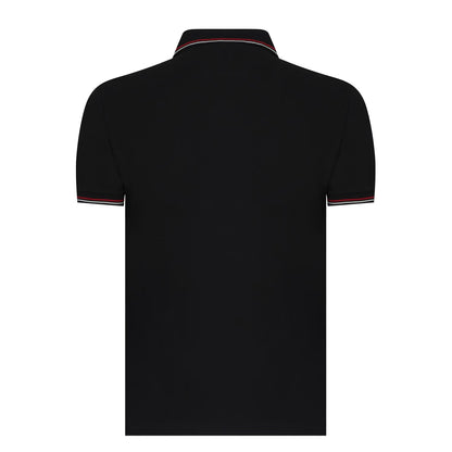 Black - Back - Emporio Armani EA7 Mens Tipped Regular Polo Shirt
