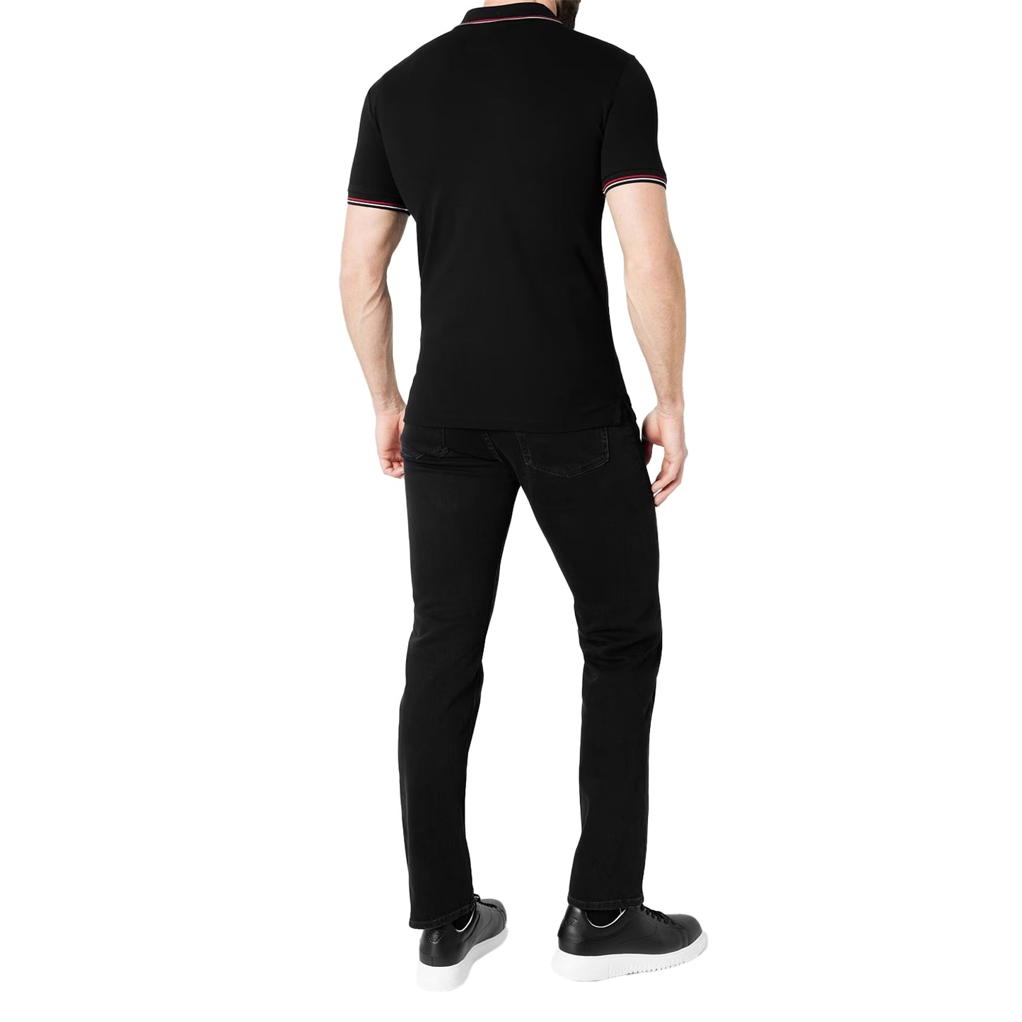 Black - Lifestyle - Emporio Armani EA7 Mens Tipped Regular Polo Shirt