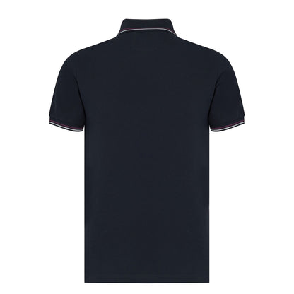Navy - Back - Emporio Armani EA7 Mens Tipped Regular Polo Shirt