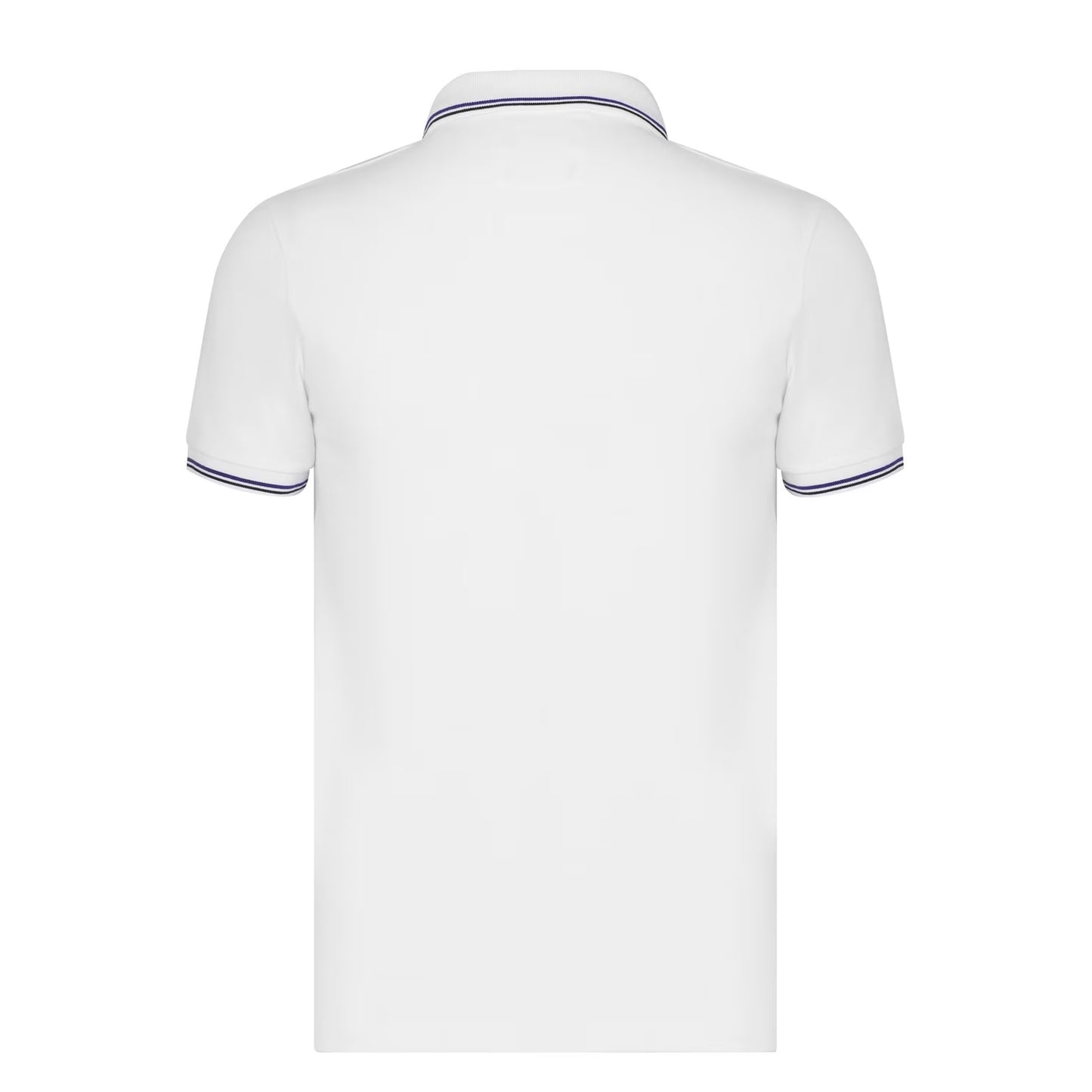 White - Back - Emporio Armani EA7 Mens Tipped Regular Polo Shirt