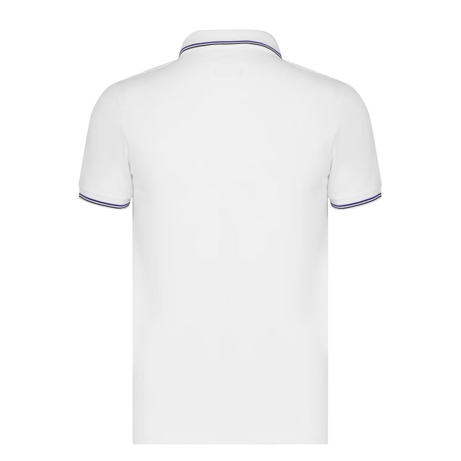 White - Back - Emporio Armani EA7 Mens Tipped Regular Polo Shirt