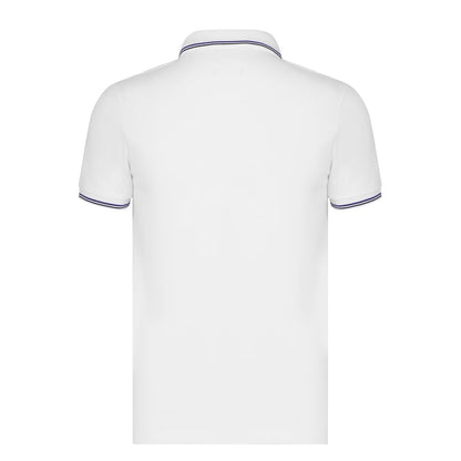 White - Back - Emporio Armani EA7 Mens Tipped Regular Polo Shirt
