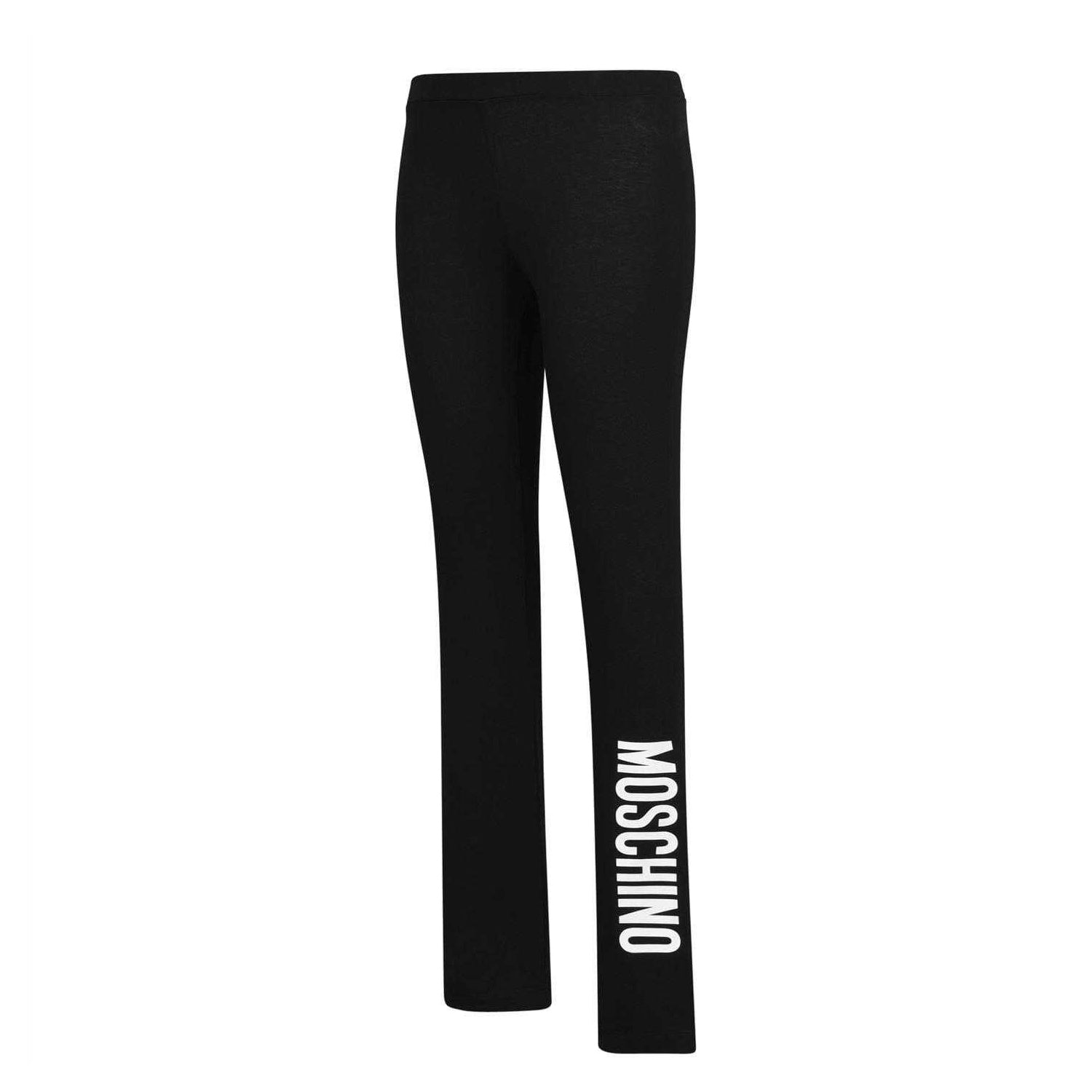 Black - Side - Moschino Girls Cotton Logo Leggings