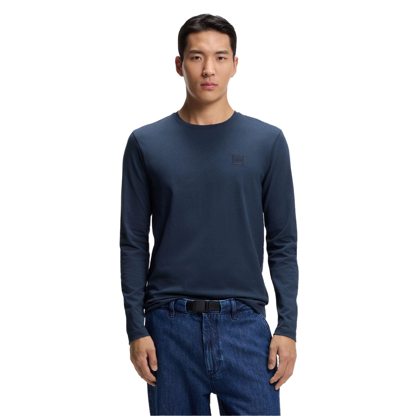 Blue - Side - Boss Mens Logo Regular T-Shirt