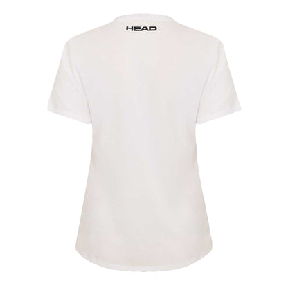 White - Back - Head Womens-Ladies Padel Printed Sport T-Shirt