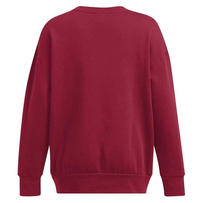 Red - Back - Under Armour Womens-Ladies Essential Oversized Sweatshirt