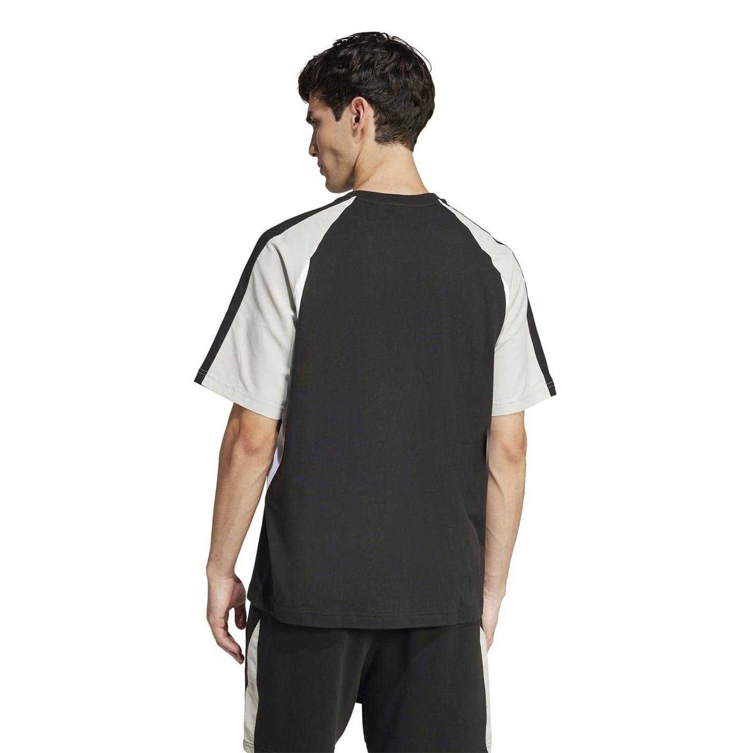 Black - Back - Adidas Mens Essentials Colour Block T-Shirt