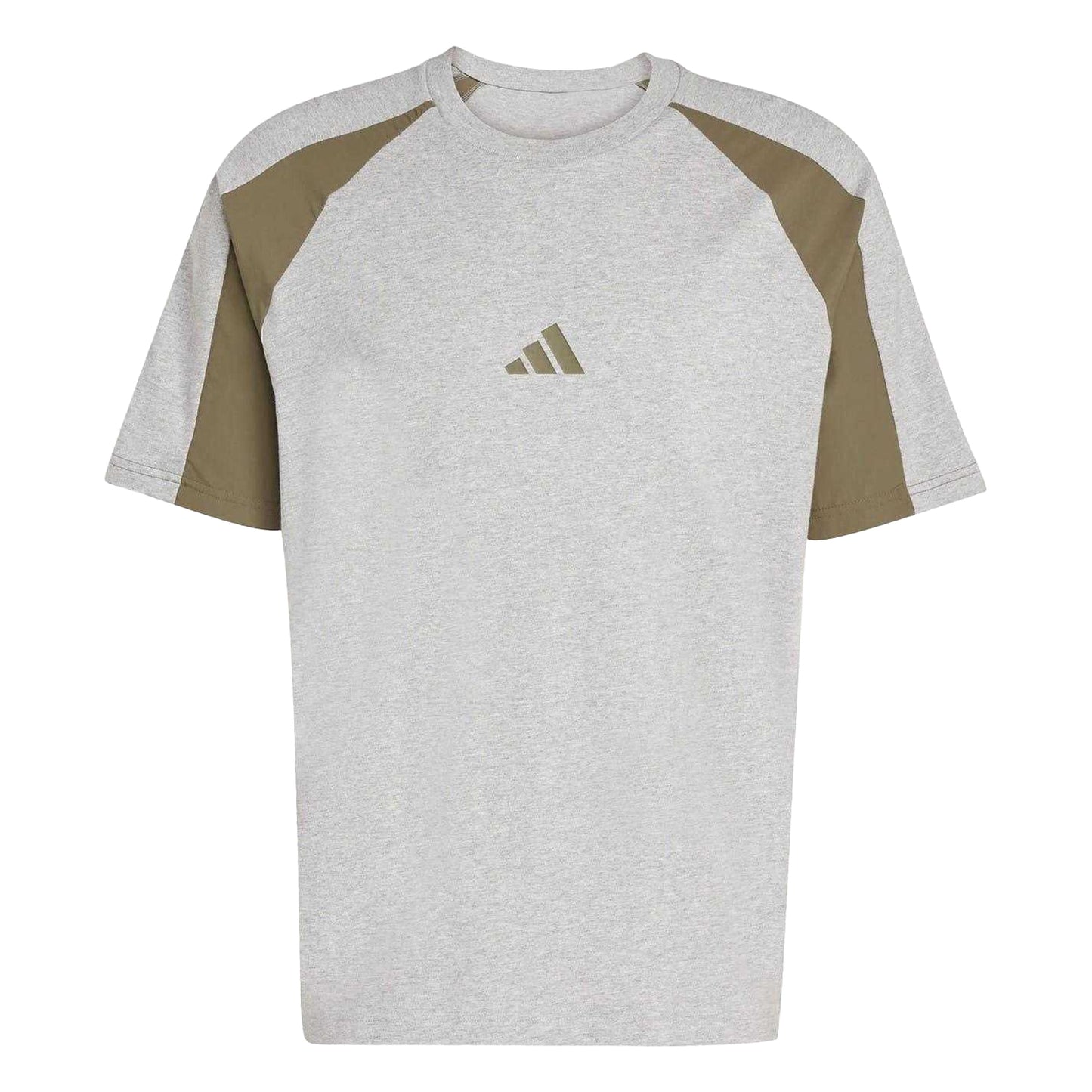 Grey Heather Marl - Front - Adidas Mens Essentials Colour Block T-Shirt