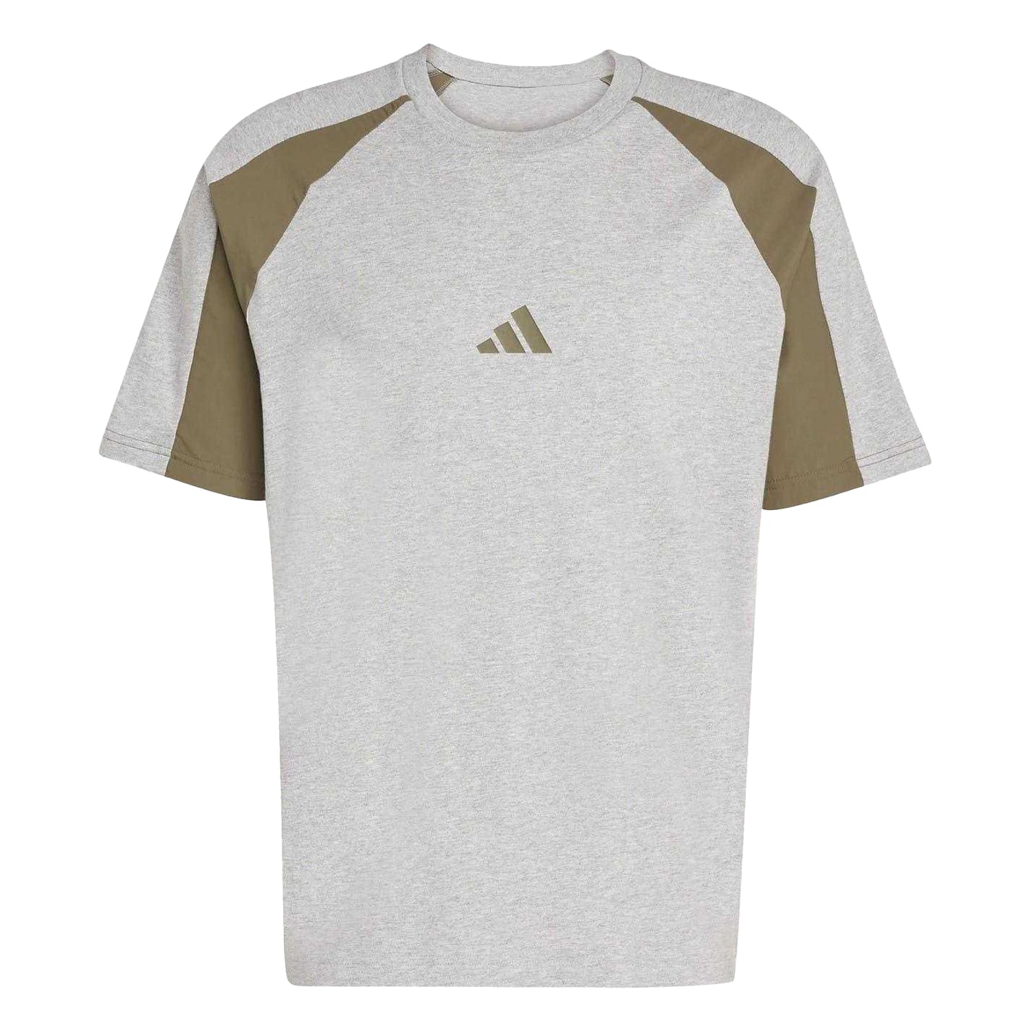 Grey Heather Marl - Front - Adidas Mens Essentials Colour Block T-Shirt