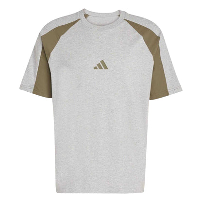 Grey Heather Marl - Front - Adidas Mens Essentials Colour Block T-Shirt