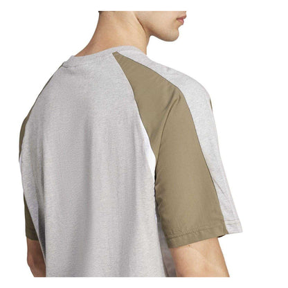 Grey Heather Marl - Side - Adidas Mens Essentials Colour Block T-Shirt